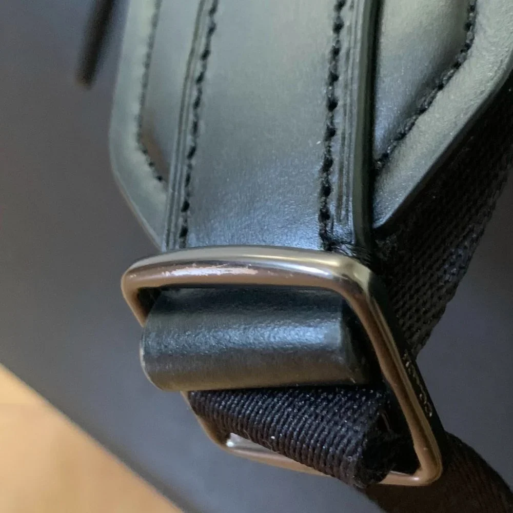 Coach Black Leather Backpack with Front Pockets